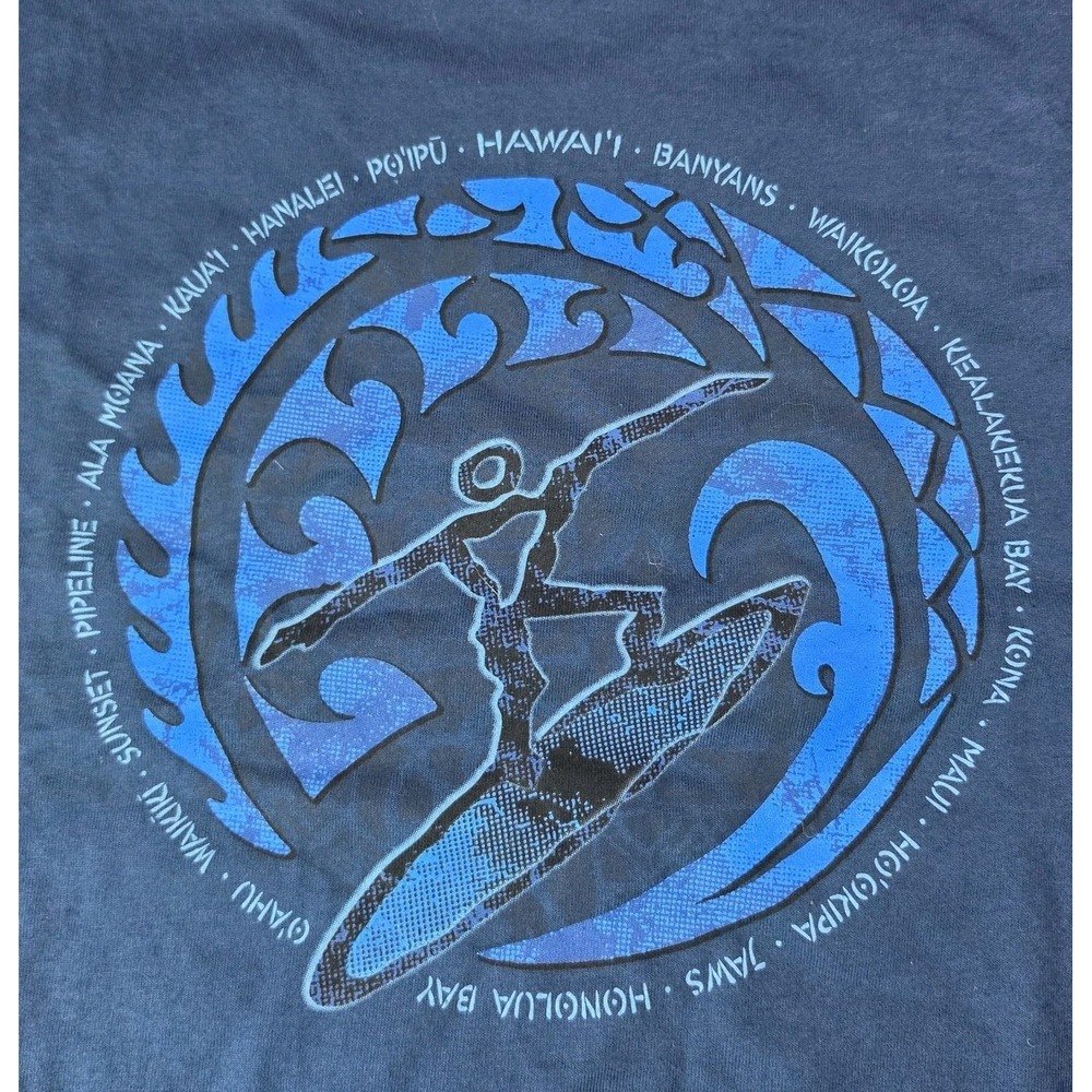 NEW WaveRider Surf Co. Maui Blue Graphic Print Short Sleeve Crew Neck Tee Mens M